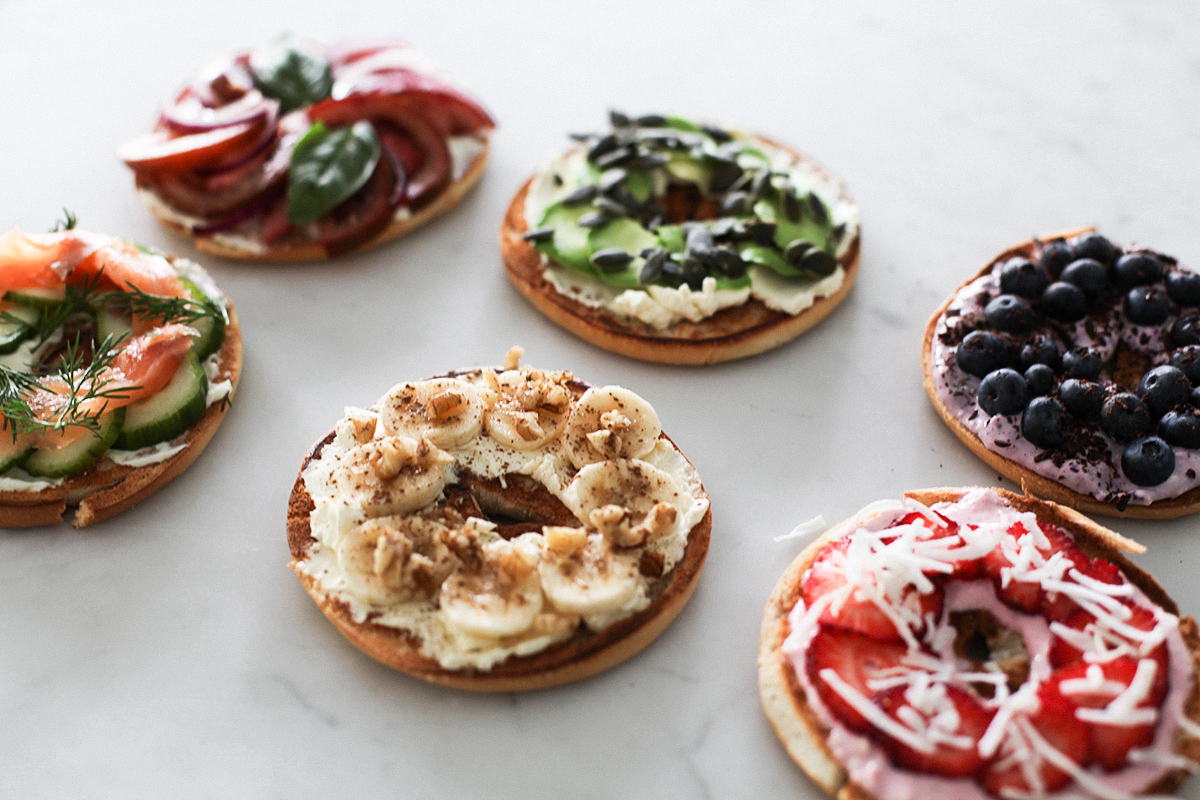 Health blogger Lisa Hamilton from See Want Shop giving a recipe for healthy bagel toppings with Philadelphia cream cheese
