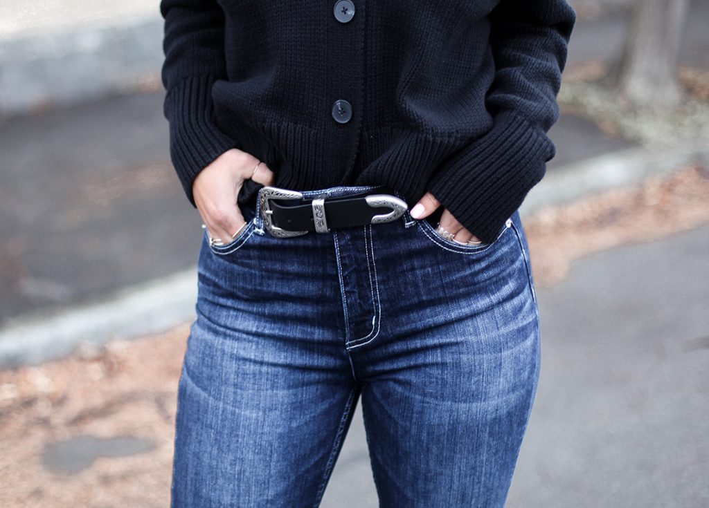 Knit belt Jeans