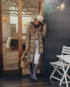 blogger wearing Uniqlo puffer