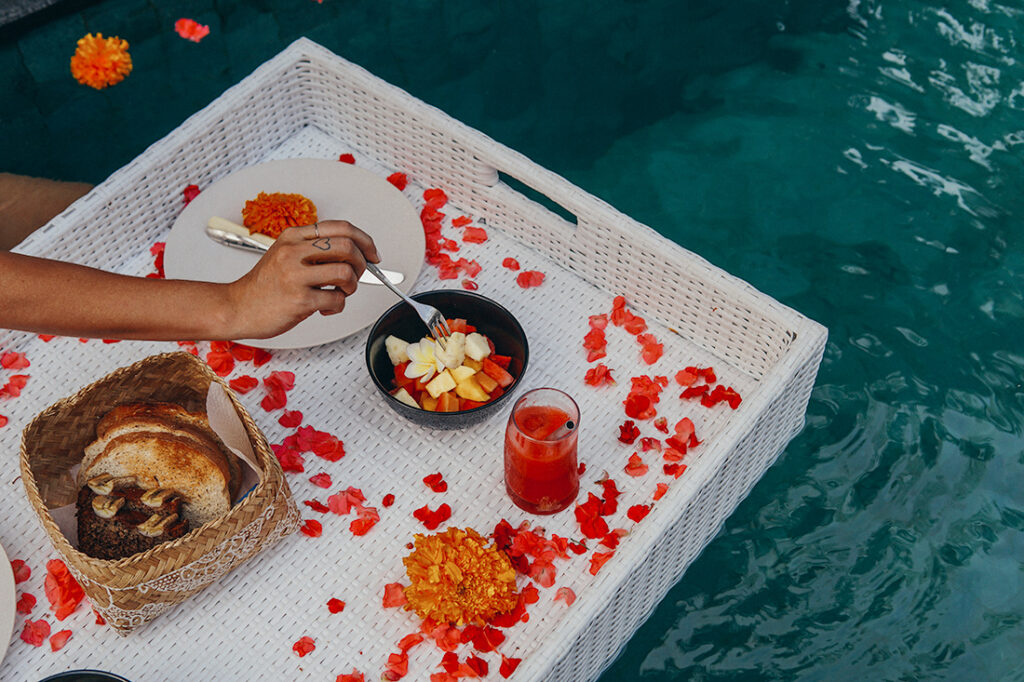 floating breakfast in Ubud